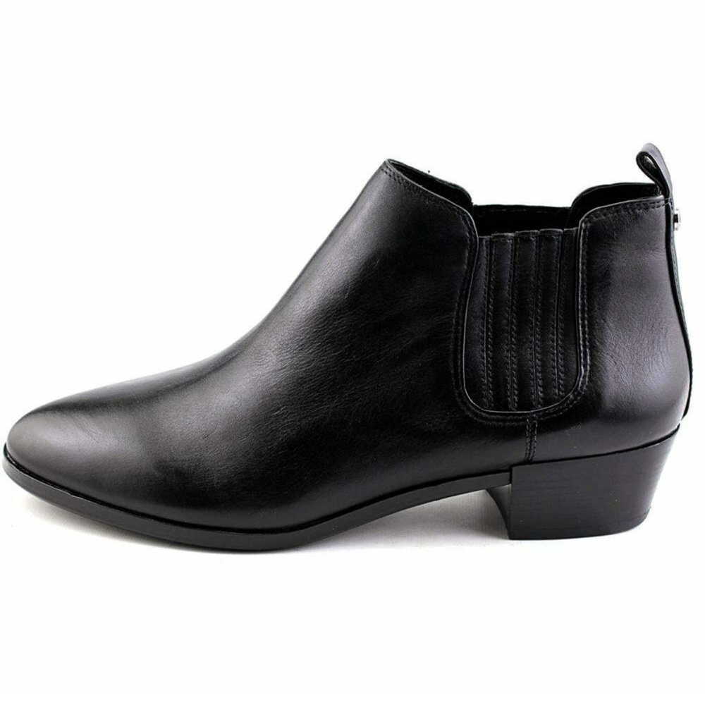 Michael Kors Vintage Shaw Bootie Black Leather Ankle Boots Women's Size 5.5